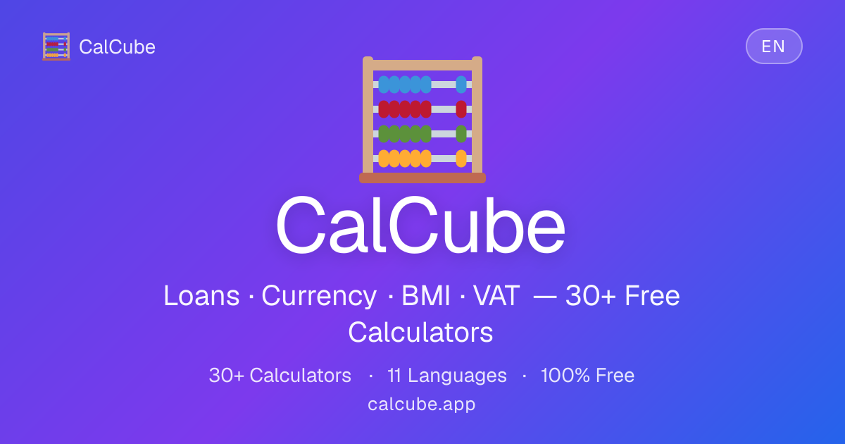 Free Online Calculators for Loans, Currency, BMI & More | CalCube